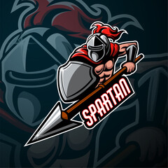 Spartan mascot esport logo design