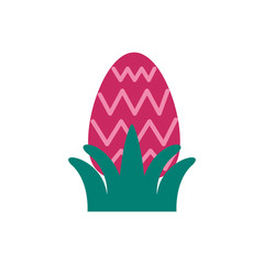 easter egg painted with geometric flat s flat style