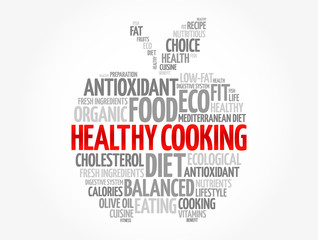 Healthy Cooking apple word cloud, health concept background