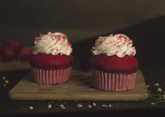 sweet red velvet cupcake desert