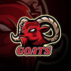 Goat mascot sport esport logo design