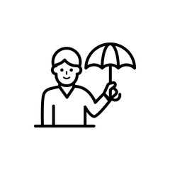 Liability Insurance icon Line Vector Illustration.