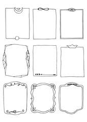 Set of hand drawn doodle frames.