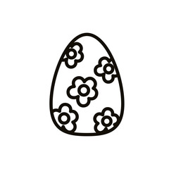 easter egg painted with flower line style