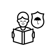 Study Insurance icon Line Vector Illustration.