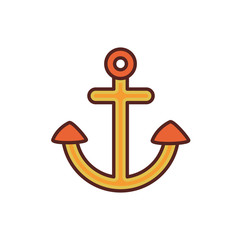 anchor marine accessory line color icon