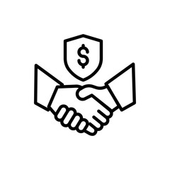 Deal Insurance icon Line Vector Illustration.