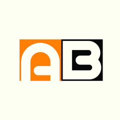 simple letter AB color vector logo concept  K