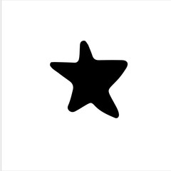 Obraz premium Simple star drawn in outline isolated on white. Single vector illustration in cartoon doodle style.