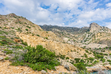 Fototapeta na wymiar Beautiful view to the mountains near Paleochora, Crete