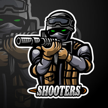 Shooters esport logo mascot design