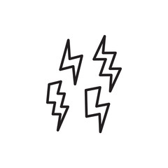 lightning bolt icon in trendy flat style