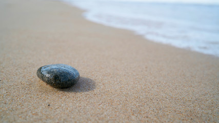 Fototapeta na wymiar Stone on the beach of the Polish Baltic Sea coast