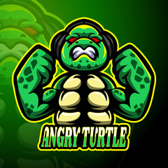 Angry turtle esport logo mascot design © idesign2000