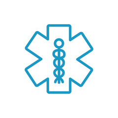 caduceus medical symbol line icon