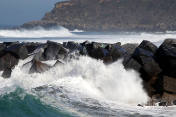 View of the shore in San Sebastian