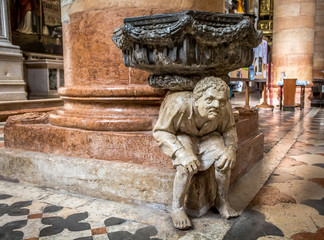 Interiors of the Church of Saint Anastasia in Verona, Veneto, Italy