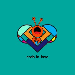 Fototapeta premium vector illustration of crab in love