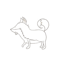 Coloring book page Fox. Baby fox sketch. fox doodle,line.Cartoon outline style isolated on white background. Doodle hand drawn illustration.Childrens education.
