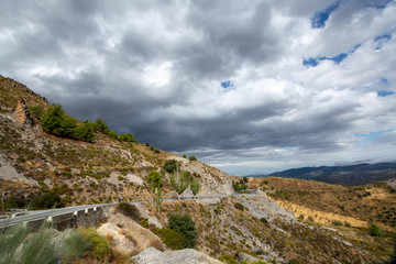 Landscapes of National park Sierra Nevada mountains near Malaga and Granada, Andalusia, Spain