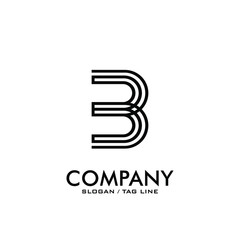 initial letter B  lines company logo design vector