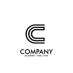 initial letter C  lines company logo design vector