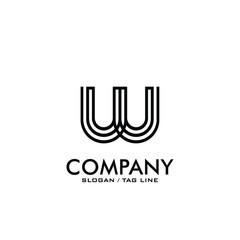 initial letter W,  lines company logo design vector