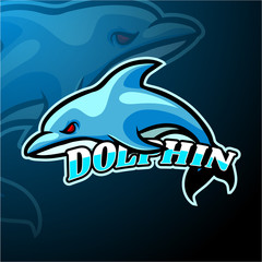 Dolphin esport logo mascot design