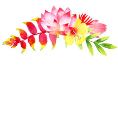 Obraz premium wreath on the head of watercolor flowers