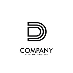 initial letter D  lines company logo design vector