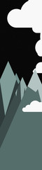 Mountains Panorame Abstract Random Placed Generative Art background illustration