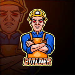 Builder esport logo mascot design