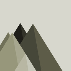 Mountains Panorame Abstract Random Placed Generative Art background illustration