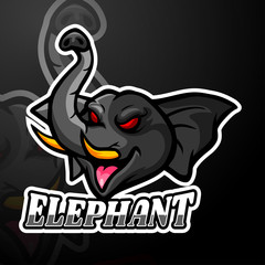 Elephant esport logo mascot design