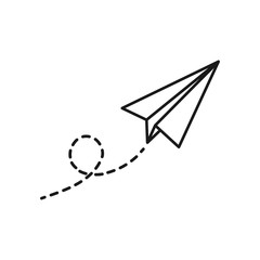paper plane icon in trendy flat design 