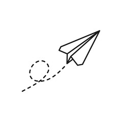 paper plane icon in trendy flat design 