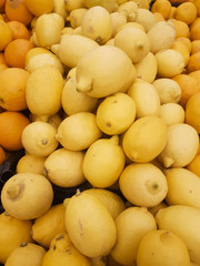 yellow lemons on the market