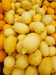 yellow lemons on the market