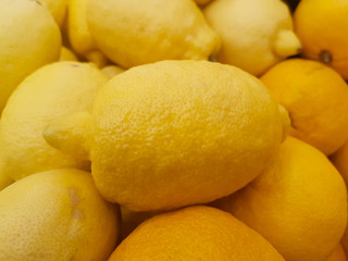 yellow lemons on the market