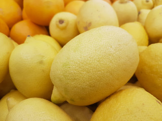 yellow lemons on the market