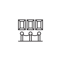 Exhibition of paintings icon. Picture gallery sign. Museum symbol for your web site design or mobile app, graphic design, UI. EPS10. Vector illustration