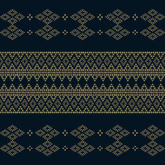 Seamless geometric ornamental vector pattern with dots gold color. Abstract background motif ulos. creative design cloth pattern. tribal ethnic flat design. Fabric print