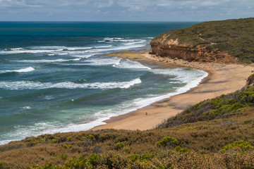 Scenic view of Bells Beach, Australia from the clifftop