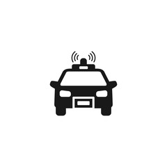 Police car icon on white. Vector illustration