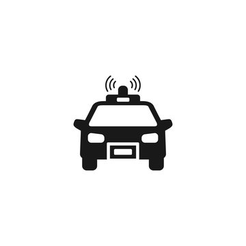 Police car icon on white. Vector illustration