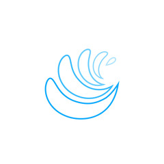 Water Splash Element Logo Line Icon Vector