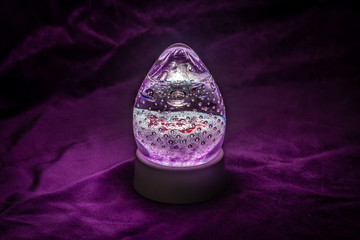 Close up of an Illuminated paperweight