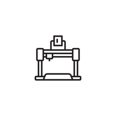Obraz premium 3d printer vector icon, printing symbol. Modern, simple flat vector illustration for web site or mobile app