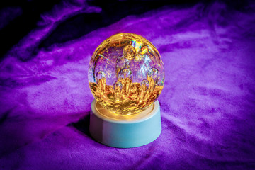 Close up of an Illuminated paperweight