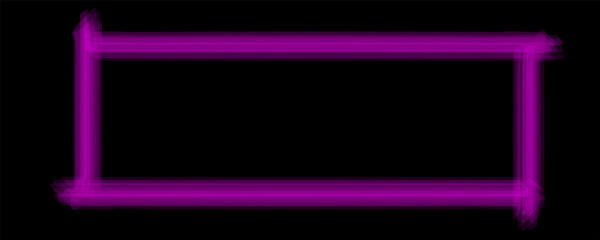 Bright purple neon multicolored rectangle box for open text illustration on black background panorama. 